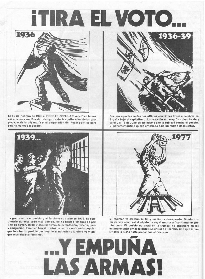Propaganda antielectoral del PCE(r).