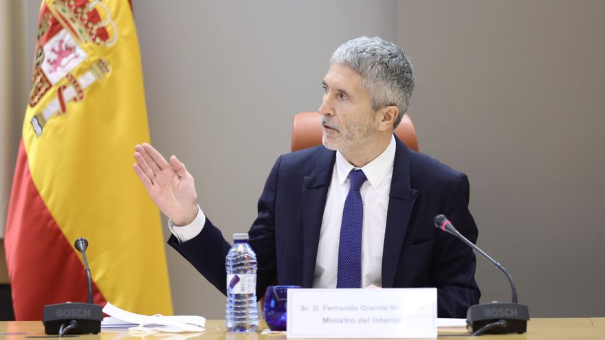 El ministro de Interior, Fernando Grande-Marlaska, en la presentación del balance de siniestralidad vial de 2021
