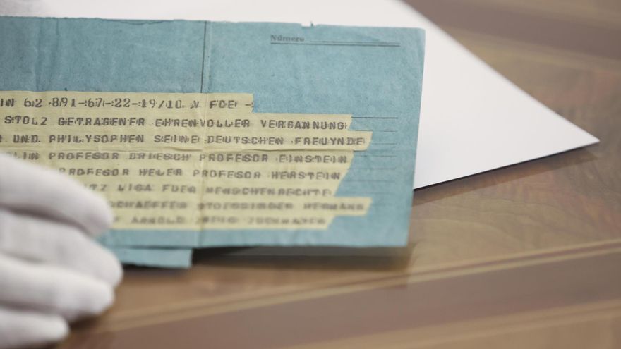 Telegrama enviado por Albert Einstein a Miguel de Unamuno. (EFE)