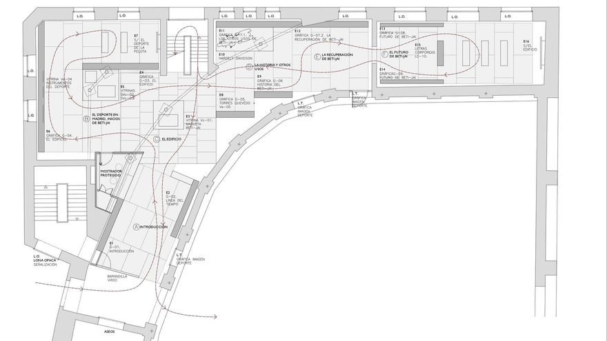 Plano del interior del futuro Centro de Interpretación Beti Jai