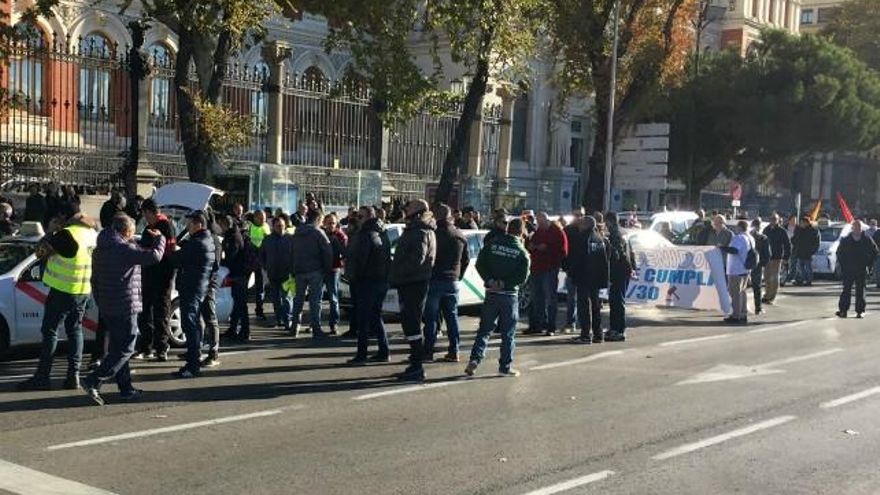 Manifestación de los taxistas en Madrid.