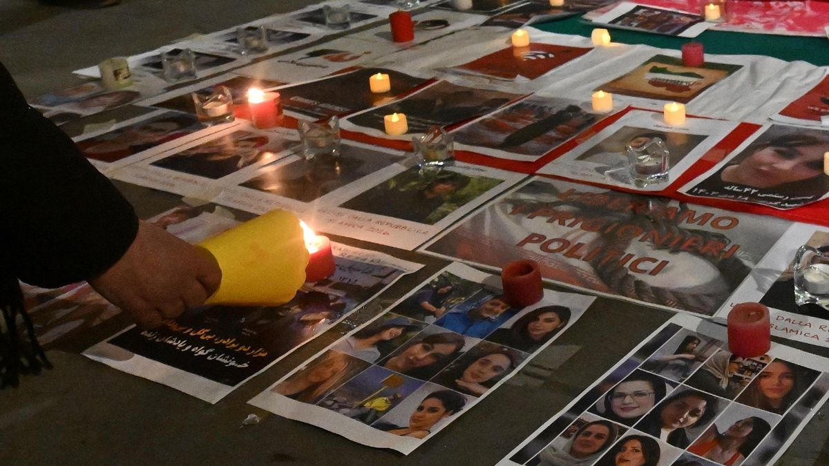 Manifestación por las víctimas de las protestas en Irán, el 20 de enero de 2026 en Florencia, Italia.