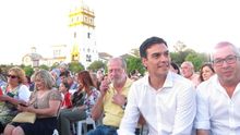 Pedro Sánchez, durante el cierre de campaña en Sevilla