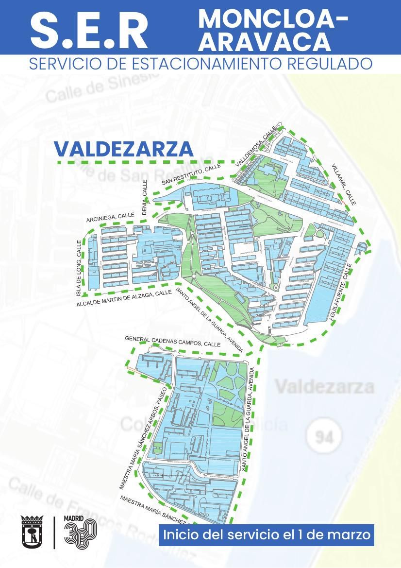 Zona completa de la ampliación del SER en Valdezarza (Moncloa)
