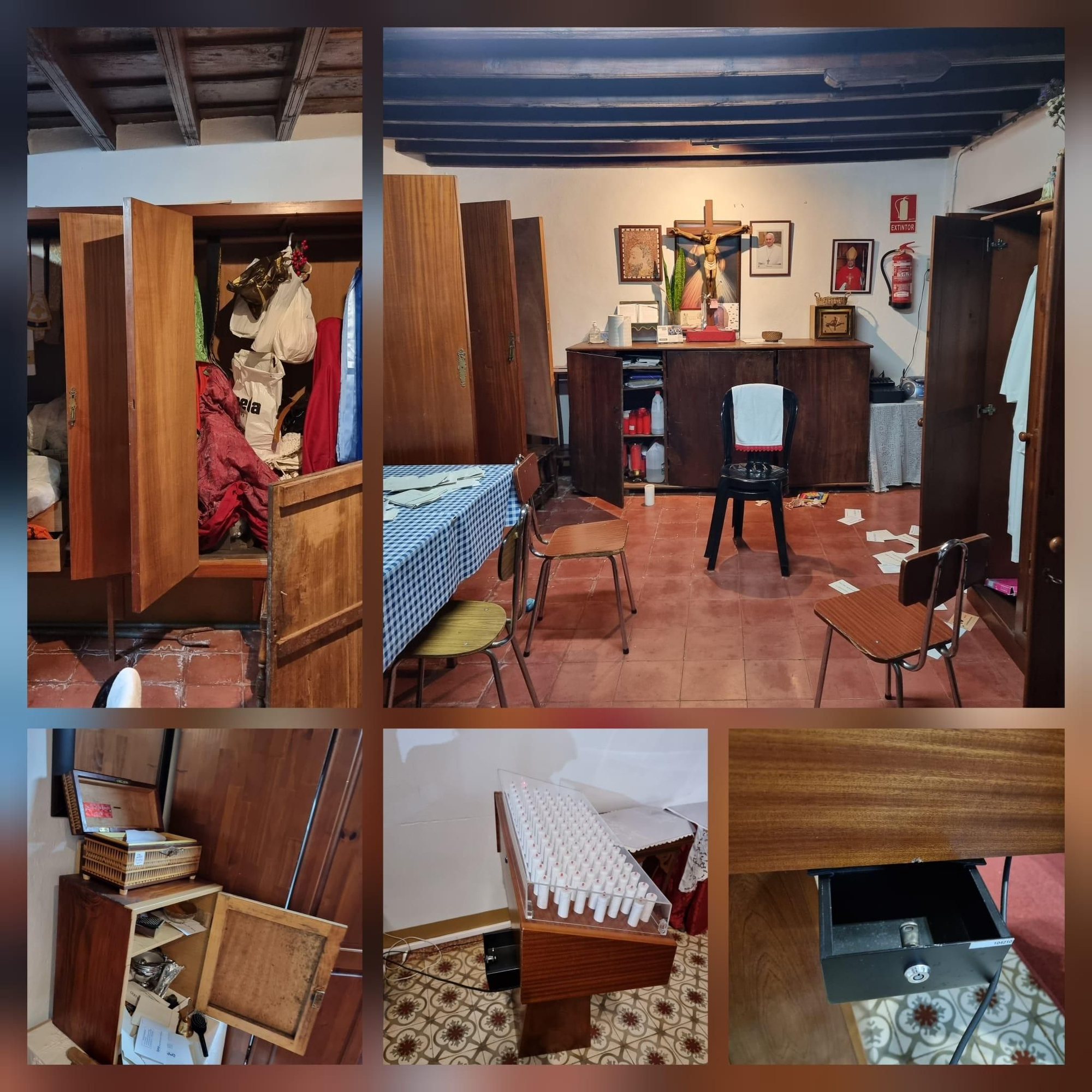 Estado en el que quedó el templo tras el robo.