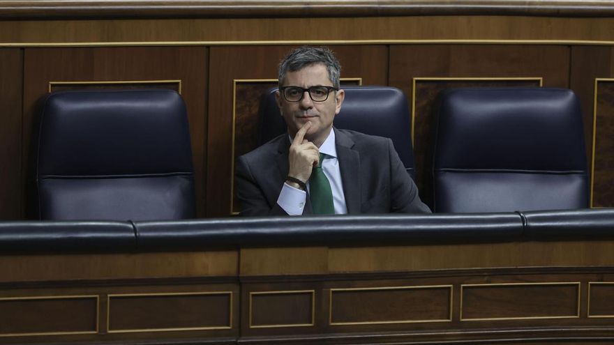Félix Bolaños durante el pleno del Congreso de los Diputados celebrado este jueves.