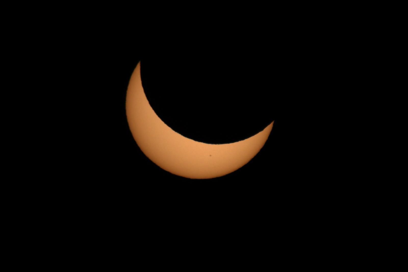 Imagen del cclipse  solar parcial  captada desde Argual  (Los Llanos de Aridane).