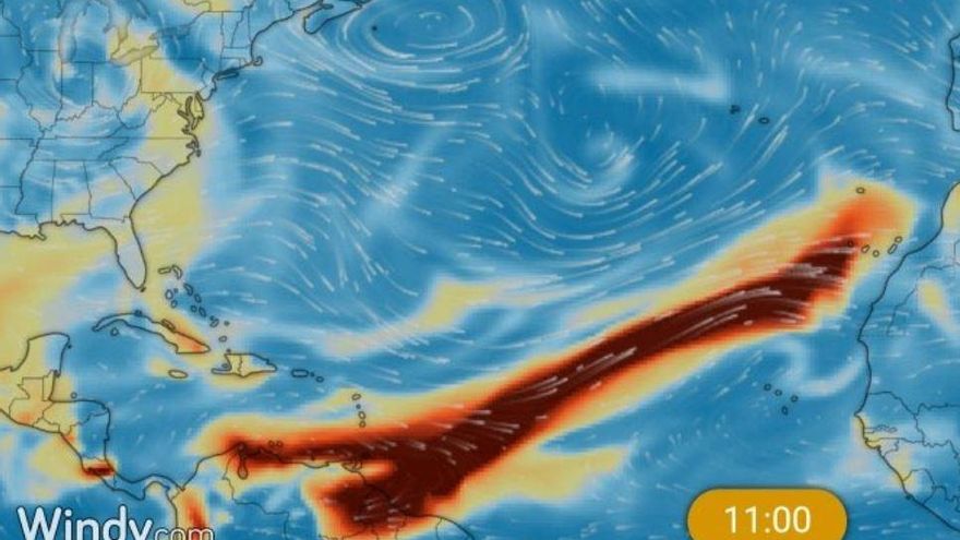La nube de dióxido de azufre que se aproxima a Canarias: sin riesgo para la salud y provocada por una erupción volcánica en El Caribe