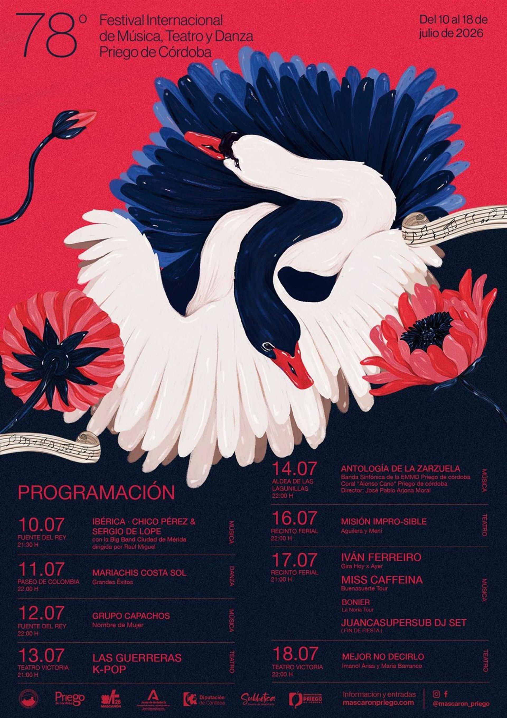 Cartel del 78º Festival Internacional de Música, Teatro y Danza de Priego de Córdoba