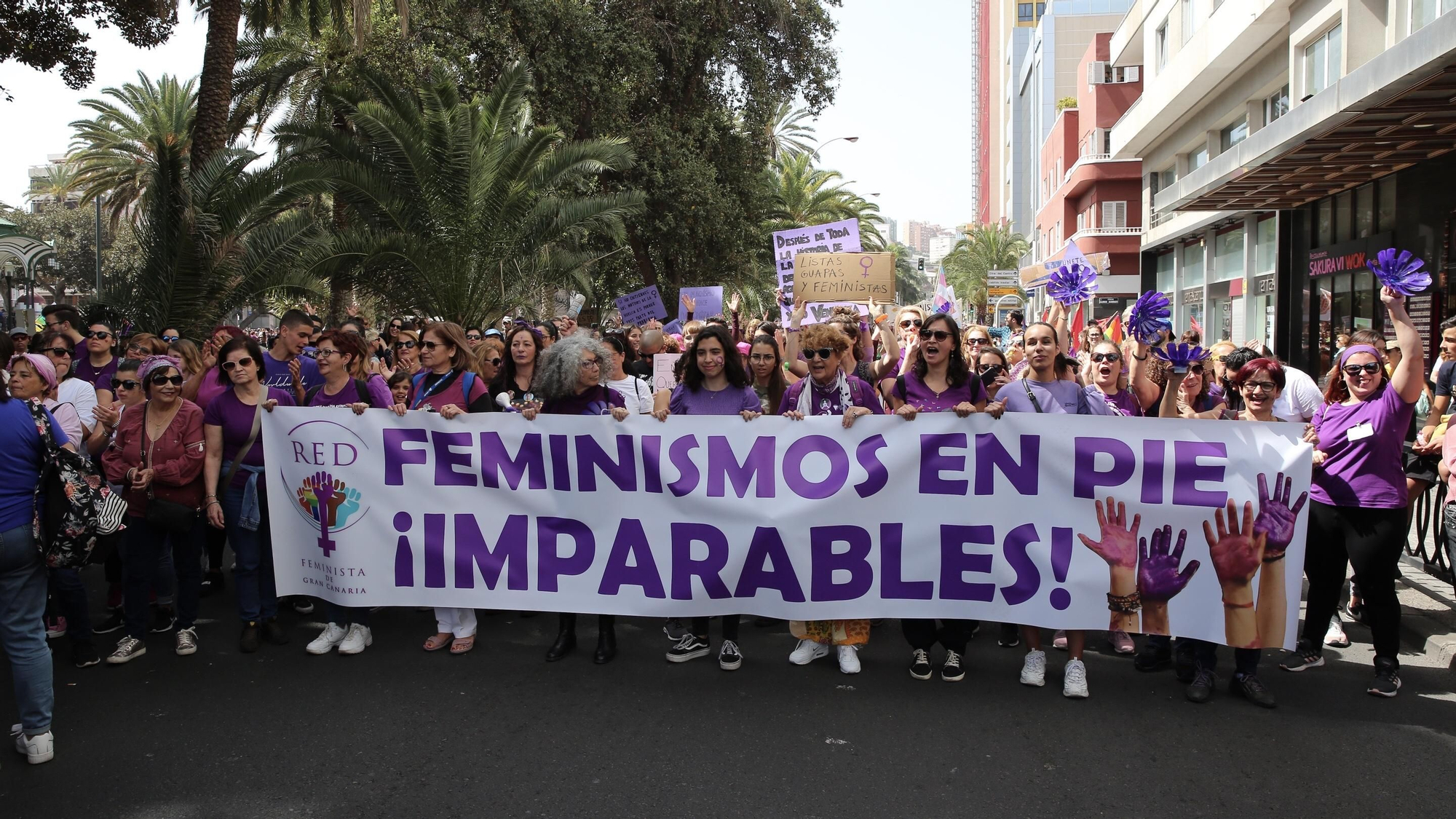 Manifestación feminista del 8M en Las Palmas de Gran Canaria. (ALEJANDRO RAMOS)