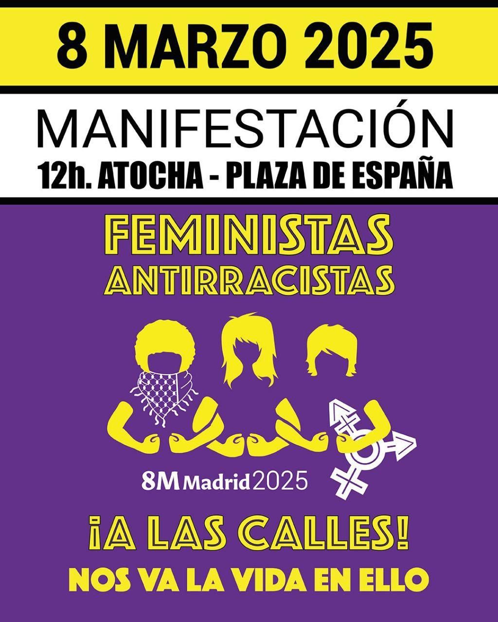 Cartel de la manifestación convocada por la Comisión 8M