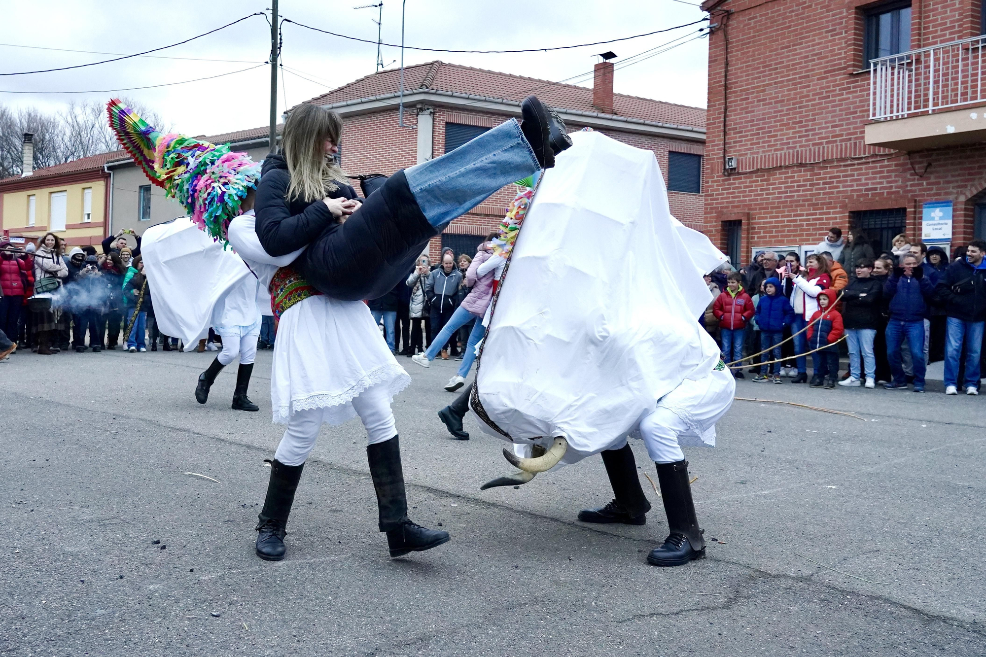 Toros y guirrios del antruejo en Velilla de la Reina