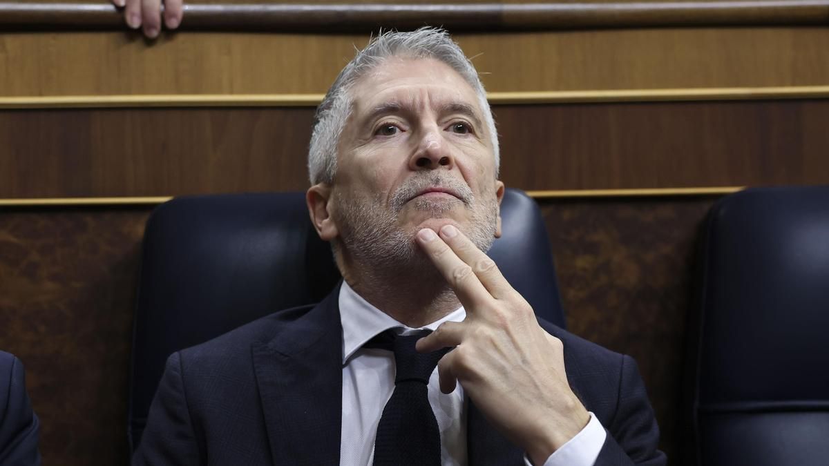 Marlaska, en la sesión de control en el Congreso el 18 de febrero.