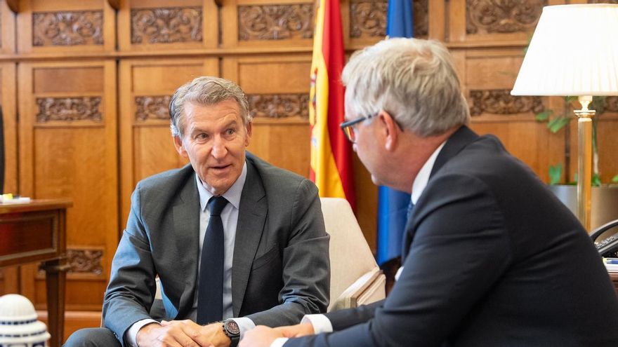 El líder popular, Alberto Núñez Feijóo, se reúne con el comisario europeo de Asuntos de Interior y Migración, Magnus Brunner, sobre la crisis en Ceuta este jueves en Madrid antes de viajar a Melilla.