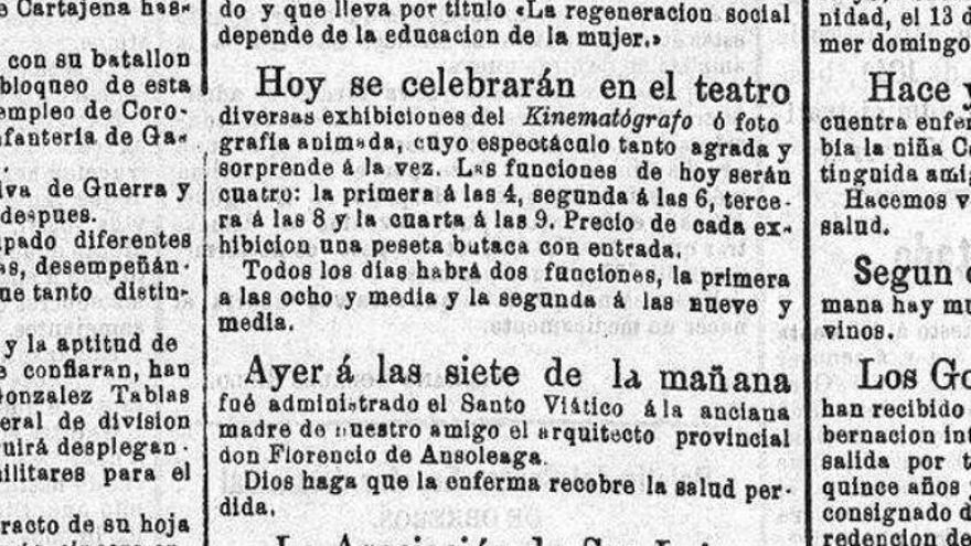 Recorte de 'El Eco de Navarra' del 25 de octubre de 1895