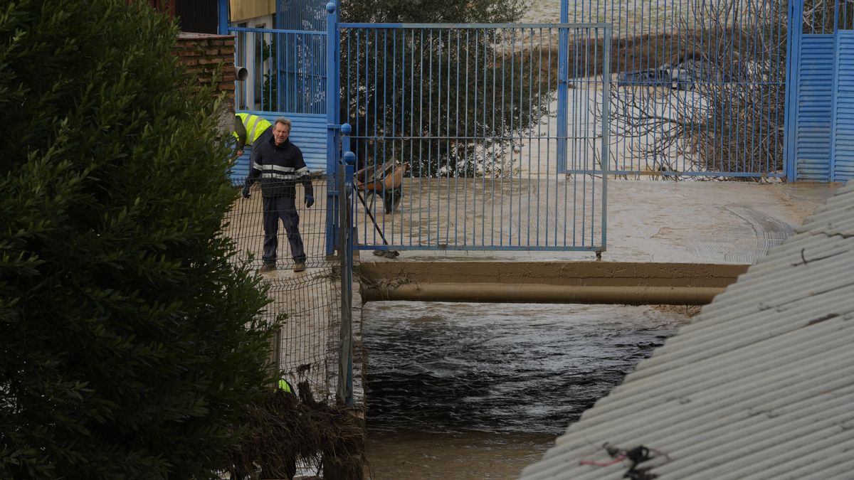 El desguace de la carretera de Granada, inundado por la crecida del Guadalquivir