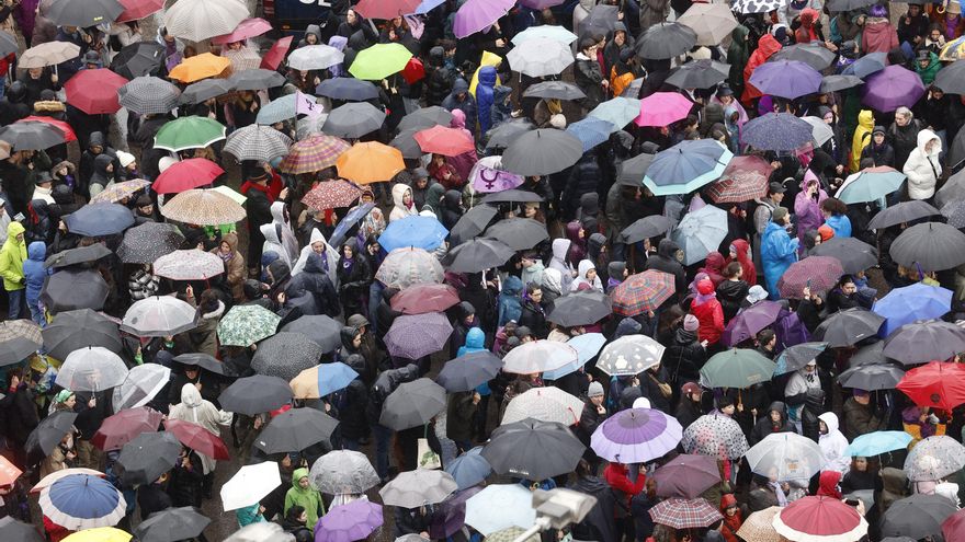 Manifestación con motivo del Día Internacional de la Mujer en Madrid