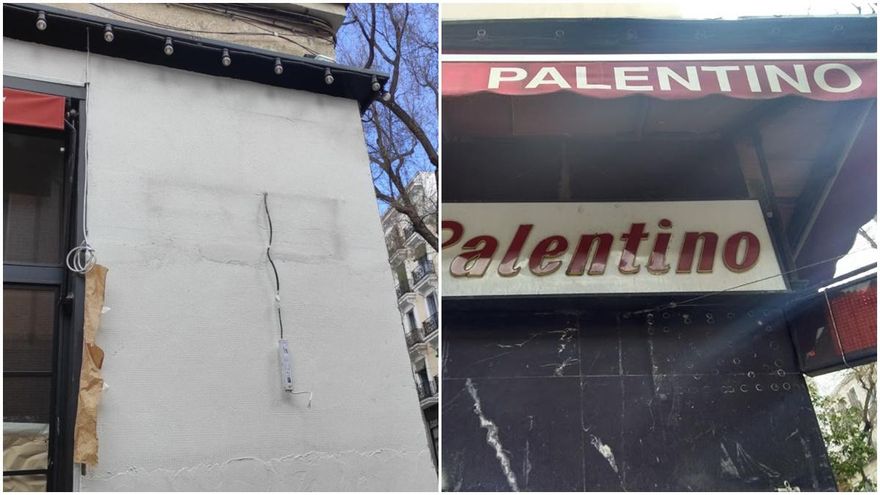 La esquina de El Palentino, con sus rótulos y su mármol, era una imagen clásica de Malasaña desde hace 80 años