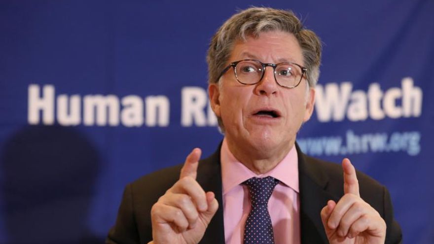 El director ejecutivo de Humans Rights Wach, José Miguel Vivanco, participa en el repaso del informe anual de Derechos Humanos este miércoles, en Ciudad de México (México).