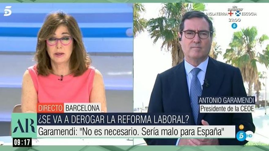 Captura de pantalla de un momento de la entrevista en Telecinco