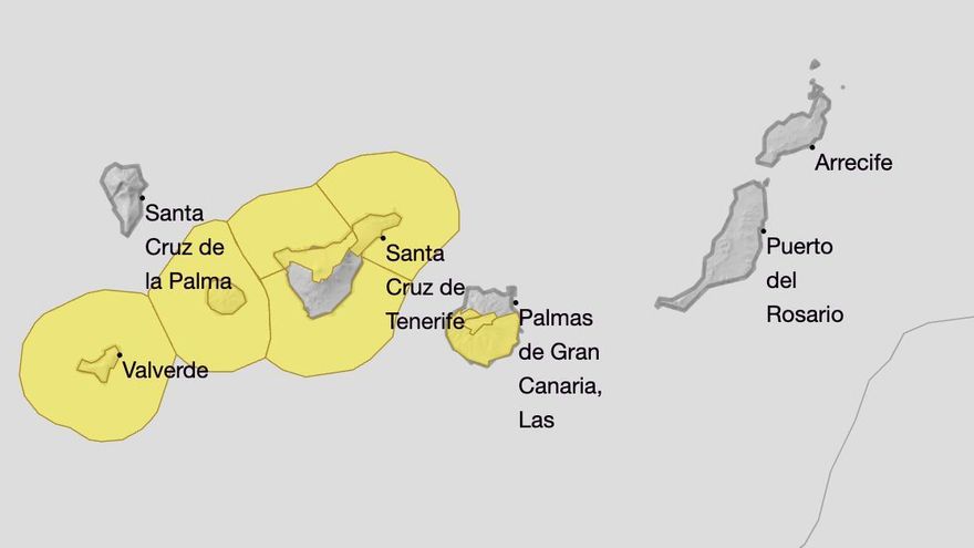 Nuevos avisos amarillos en Canarias este fin de semana