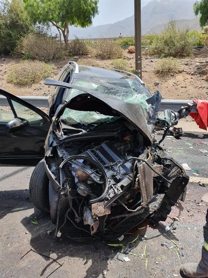 Estado del vehículo contra el que ha impactado el camión