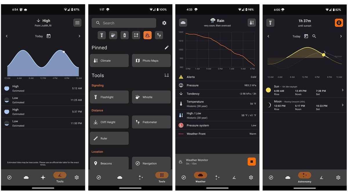 La aplicación funciona de manera completamente independiente de internet.