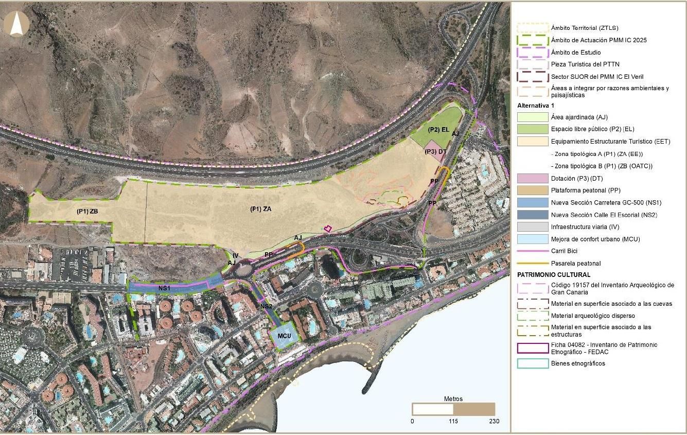 Plano donde se proyecta el futuro parque acuático, en San Bartolomé de Tirajana, en el sur de Gran Canaria.