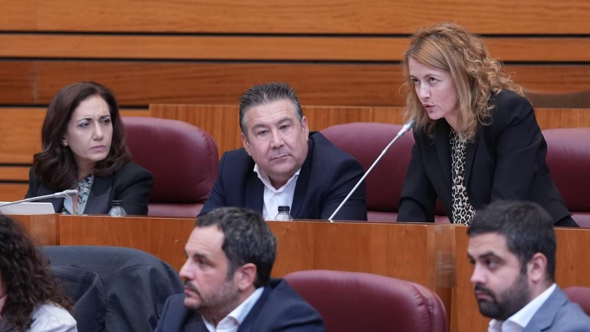 Alicia Gallego, Luis Mariano Santos y Rosa Quintanilla, los tres procuradores de UPL en las Cortes autonómicas.