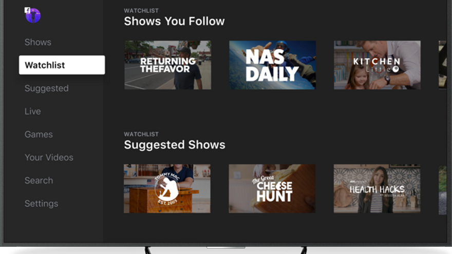 Aspecto de Facebook Watch