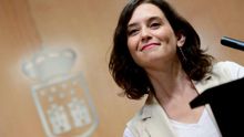 Isabel Díaz Ayuso en una rueda de prensa en la Asamblea de Madrid. Agosto de 2019. / PP