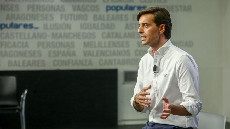 El vicesecretario de Comunicación del PP y diputado por Málaga, Pablo Montesinos, durante una entrevista concedida a Europa Press.