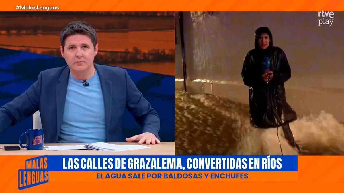 La responsable de 'Malas lenguas' responde en RTVE a las quejas por conectar con una reportera en pleno temporal