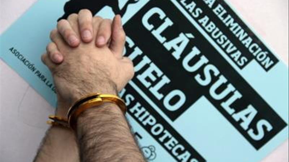 Imagen de una protesta por cláusulas suelo.