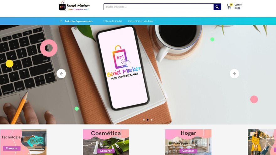 Página de inicio de la Beniel Market