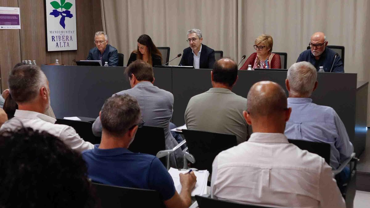 Imagen de la reunión realizada para explicar las subvenciones en la Ribera Alta.