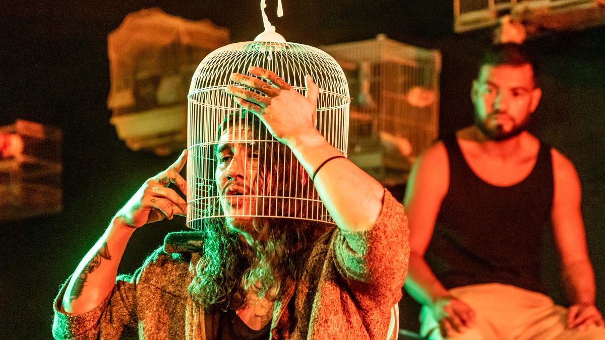 Momento de representación de la obra teatral 'Cuentos desde la celda'. ACFIPRESS.