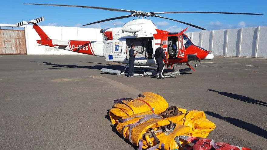Material trasladado a Fuerteventura para proceder al remolque del barco siniestrado en el islote de Lobos