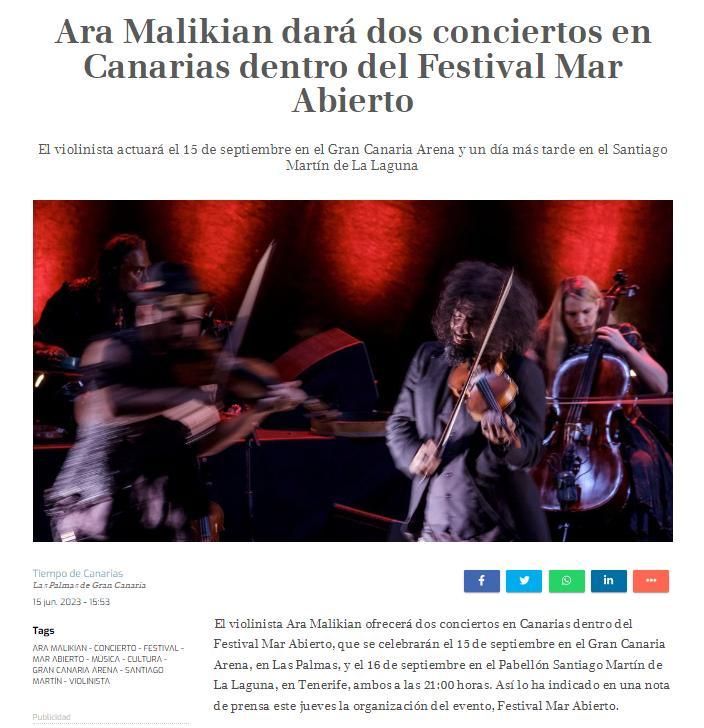 Noticia más destacada sobre el Festival Mar Abierto
