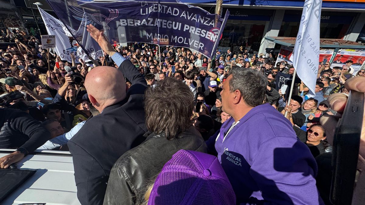 La foto oficial arriba de la camioneta de Milei, con Espert y Bondarenko.