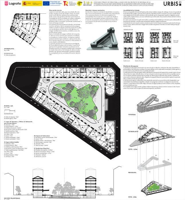 Planos del proyecto ganador del centro polivalente de la antigua estación de autobuses de Logroño
