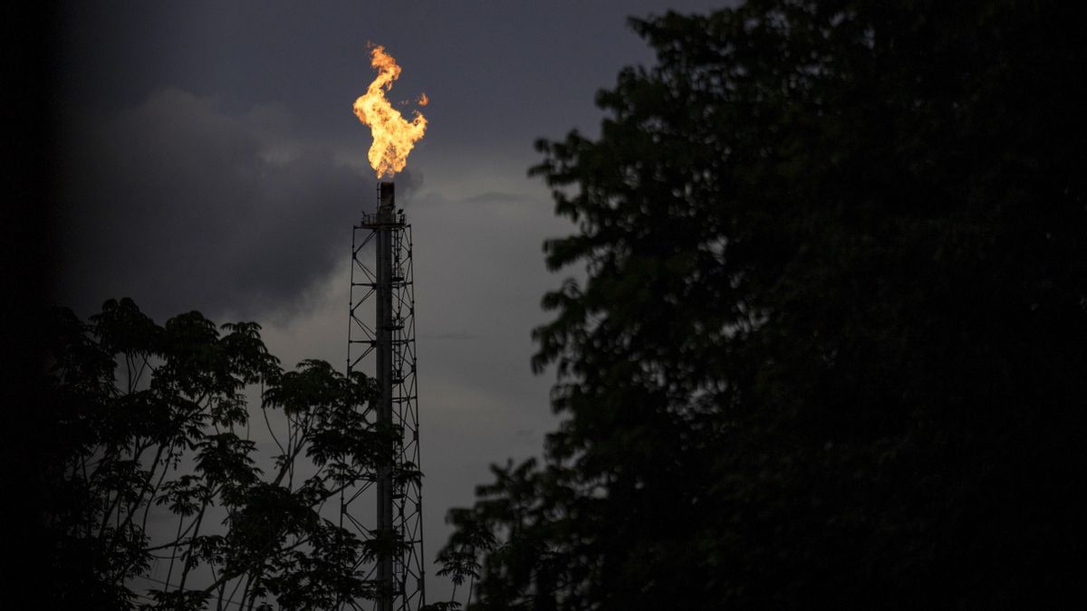 Una torre de 'flare' en el distrito petrolero de Urucú en la Amazonía de Brasil