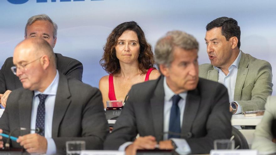 Isabel Díaz Ayuso, durante la reunión de la Junta Nacional del Partido Popular, a 15 de septiembre de 2025