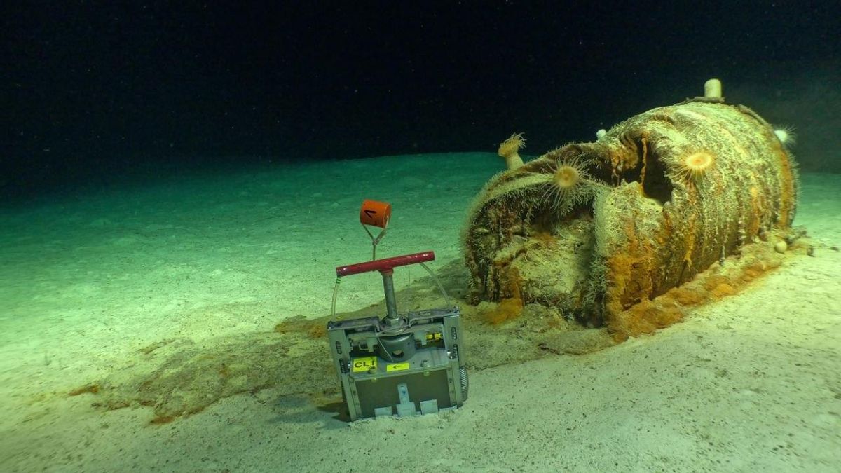 Imágenes de los bidones con material radioactivo en la Fosa Atlántica, captadas por el Proyecto Nodssum