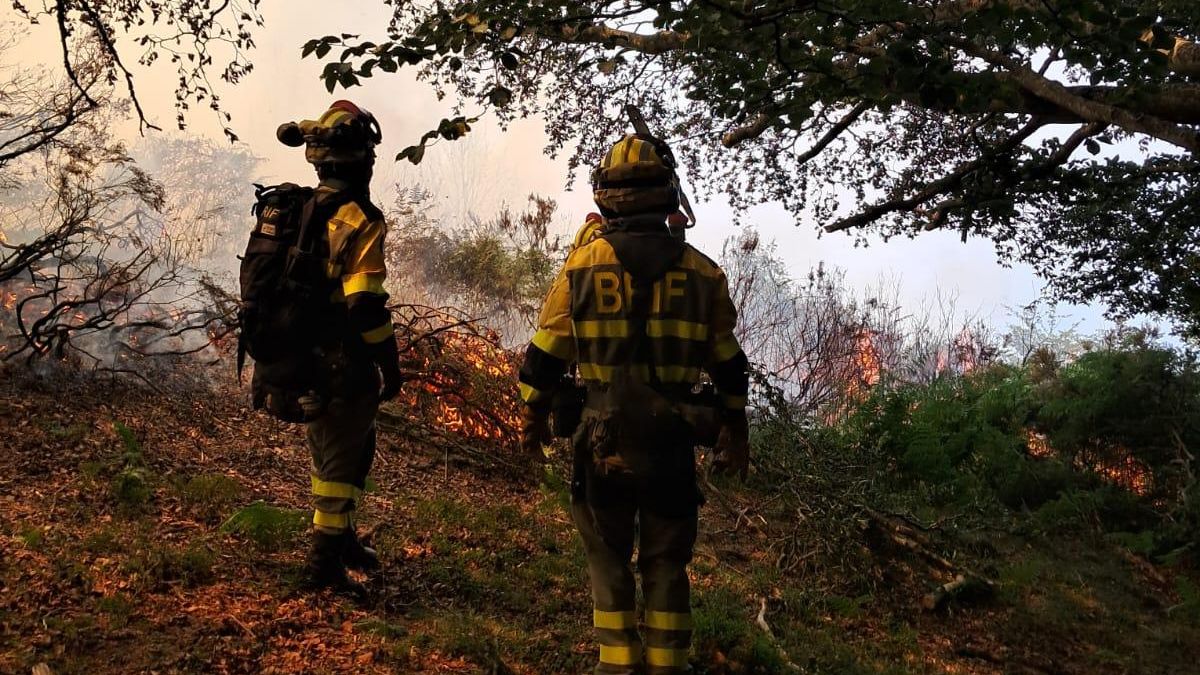 Se da por estabilizado el incendio forestal de Galarreta que ha arrasado más de 100 hectáreas en Álava