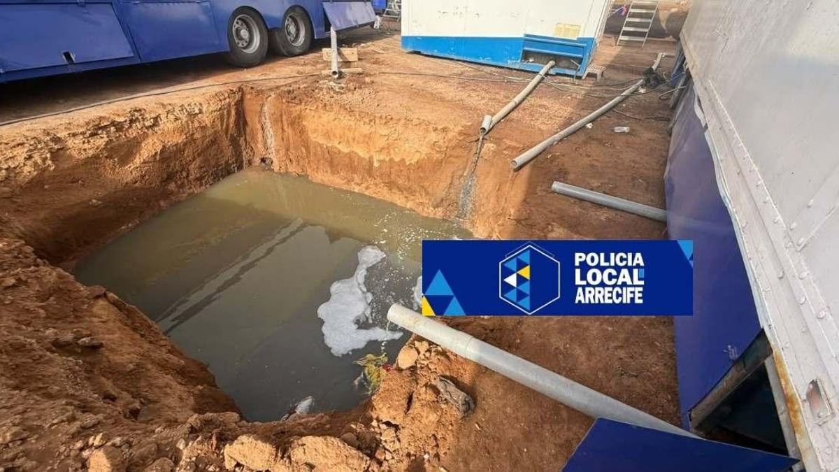 La Policía Local de Arrecife denuncia a un circo por echar sus aguas fecales a una zanja abierta por sus empleados