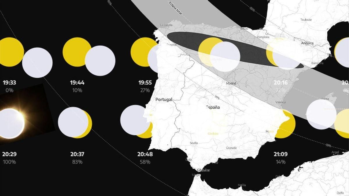 MAPA | Dónde ver el eclipse solar del 12 de agosto: recorrido y visibilidad minuto a minuto