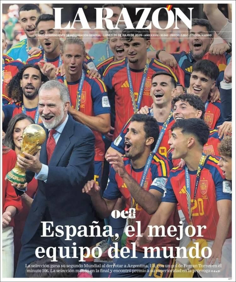 Las lágrimas de Messi y el título de España, en las tapas de los diarios del mundo