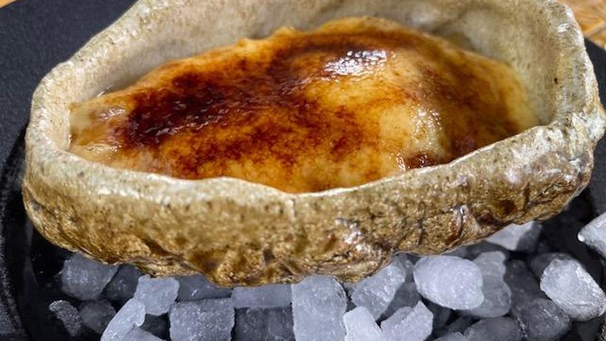 Ragú de Piña Asada y Créme Brulée.