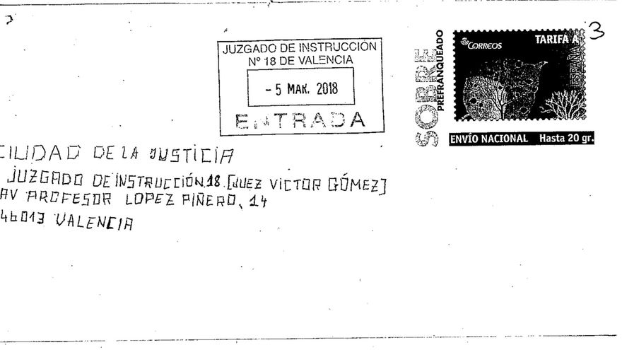 Carta anónima enviada al juez del 'caso Taula' alertando sobre la destrucción de información.